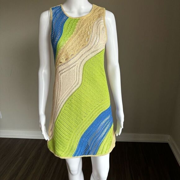 Zara Colorful Crotchet Dress Sleeveless Tank Mini Dress NWT - Picture 3 of 9
